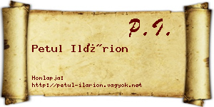 Petul Ilárion névjegykártya
